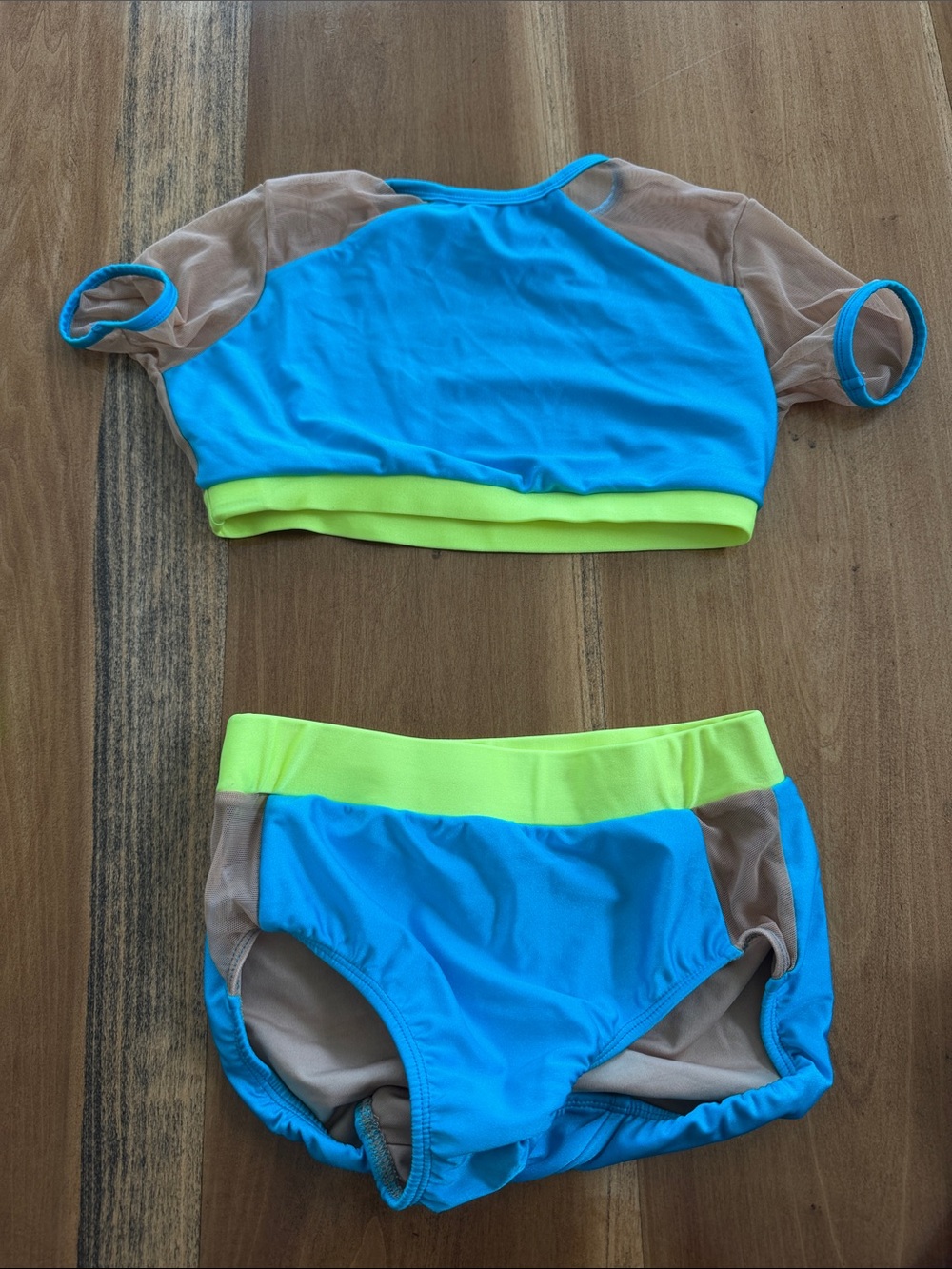 Women’s Bright Blue & Neon Yellow Two-Piece Bikini Set